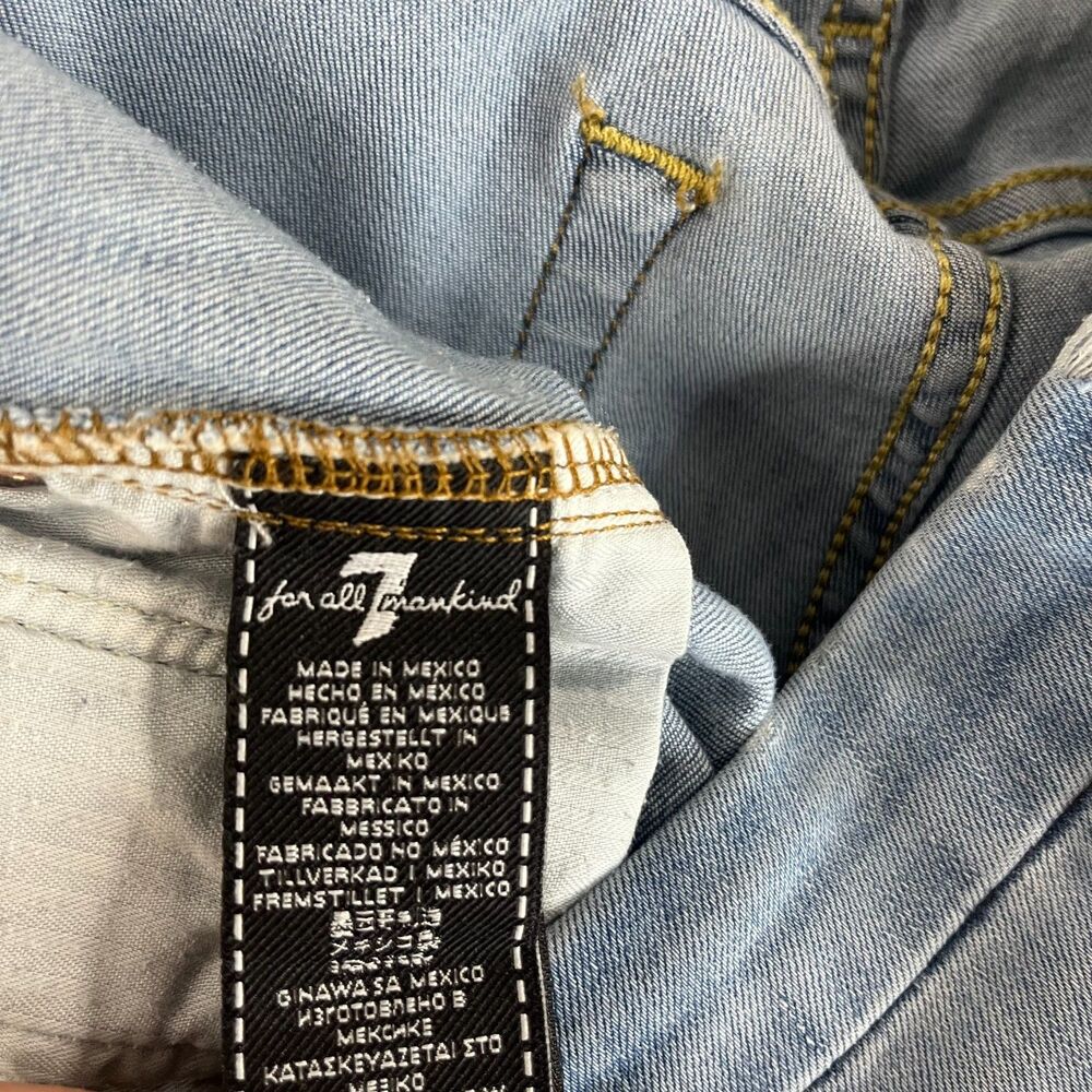 7 For All Mankind Womens Light Wash A Pocket Flare Leg Trouser Jeans Denim Sz 28 - Picture 2 of 10